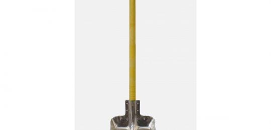 A shovel and a broom with supports